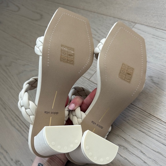 Dolce Vita Ivory Braided Double-Strap Slide Heels - Picture 4 of 4